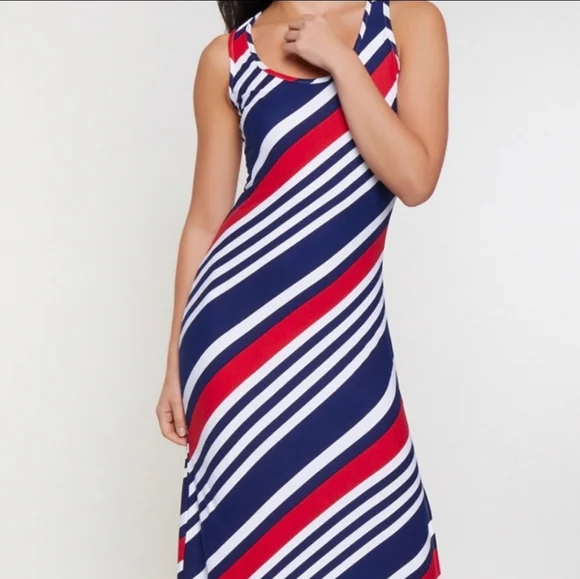 Like New RARE Hilfiger Denim Maxi Dress String Belt Abstract Black Blue XS - Picture 2 of 12